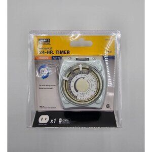 Smart Electrician Mechanical 24-Hr Timer Plug-In Indoor 125V CFL Compatible